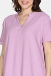 Zivame 2 Mile Fashion Knit Cotton Loungewear Dress - Mauve Mist — thumbnail 5